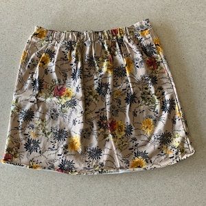 tan floral skirt